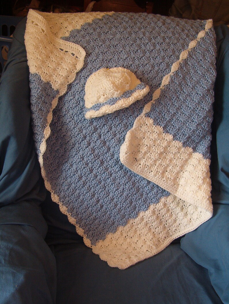Infant Boys Afghan with Hat Etsy