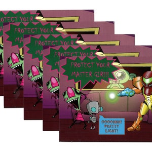 Invader Zim Vs Samus Postais Cinco Contagem