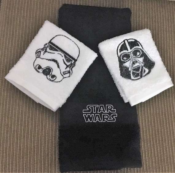 STARWARS Inspired 3pc Towel set Darth Vader, Storm Trooper 1 Hand Towel & 2  Cloths