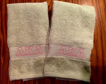 Ensemble de 2 sororités Sigma Gamma Rho University vert clair avec lettres grecques brodées roses