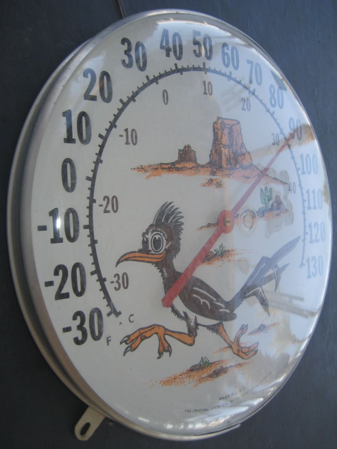 Vintage Roadrunner Outdoor Thermometer Etsy