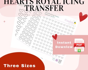 Heart Royal Icing Transfer Sheet Template