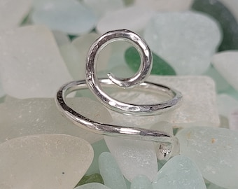 Sterling Silver Adjustable Wave Toe Ring