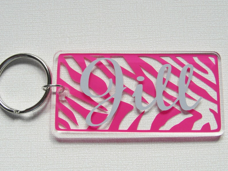 personalized paw print acrylic keychain 3 rectangle with