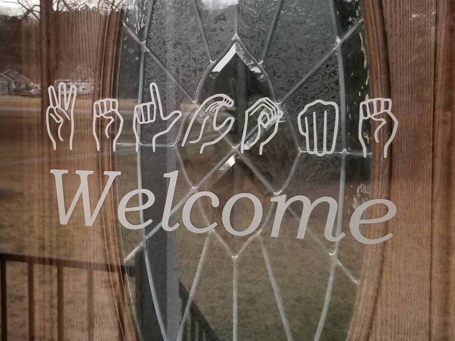 ASL Door Sign Decal Frosted Glass Vinyl 1117 Sign Etsy