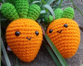 Cute Smiling Amigurumi Crochet Plush Carrot