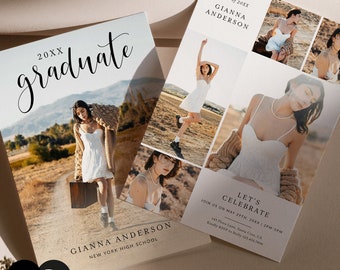 Modelo de anúncio de formatura, cartão de formatura, anúncio de formatura para fotografia, Photoshop, PSD, CANVA #Y24SG23-PSD+