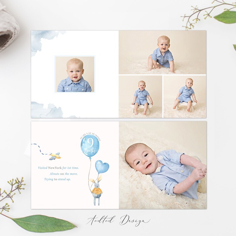 Newborn Boy Photo Album Template Baby's First Year Photo Etsy