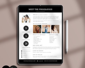 Photography About Me Template, Personal Branding (PSD, Canva) #M1-PSD+