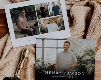 Graduation Announcement Template, Senior Photo Card, Canva Photoshop PSD (Digital Download) #Y24SG20-PSD+