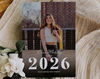 Graduation Announcement Template, Senior Card, Senior Graduation Announcement For Photography, Photoshop, PSD, CANVA #Y22SG37-PSD+