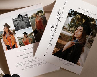 Graduation Announcement Template, Senior Photo Card, Canva Photoshop (Digital Download) #Y24SG10-PSD+