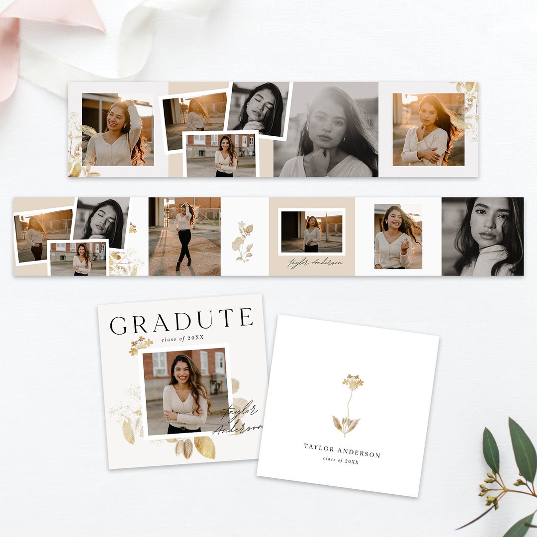 Senior Mini Accordion Book Template, 3x3 Mini Accordion Album
