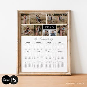 8x10 | 2025 Calendar Template, Digital Calendar Canva, New, Calendar, Wall Calendar Template, Photography, Photoshop, PSD, Canva #Y24C5-PSD+