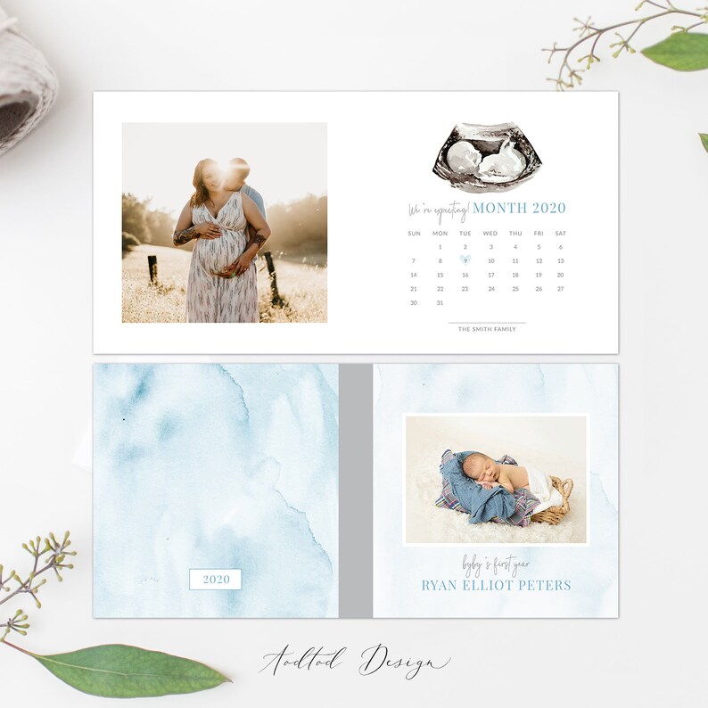 Newborn Boy Photo Album Template Baby's First Year Photo Etsy