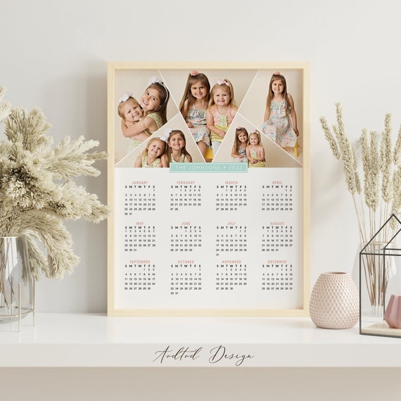 8X10 2022 Calendar Template Cute Girls Calendar Template | Etsy