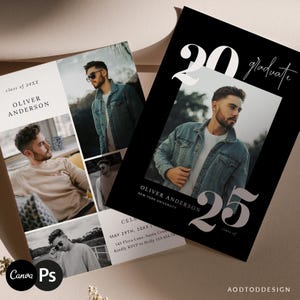 Plantilla de anuncio de graduación, tarjeta de graduación, anuncio de graduación para fotografía, Photoshop, PSD, CANVA #Y25SG3-PSD+