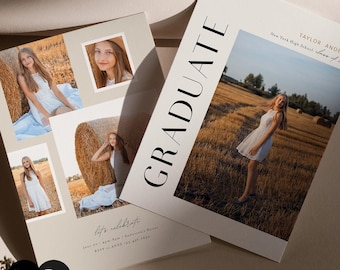 Graduation Announcement Template, Senior Card, Senior Graduation Announcement For Photography, Photoshop, PSD, CANVA #Y22SG24-PSD+