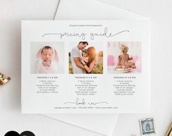 Fotografie Preisführer Vorlage, Preisführer Liste für Fotografen, Vorlage für den Kundenbegrüßungsführer, Photoshop, PSD, CANVA #Y20PG7-PSD +