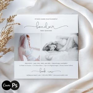 Boudoir Mini Sessions Template, Boudoir Marketing Board, Boudoir Photography Promotion, Editable Canva and Photoshop PSD #MB41-PSD+