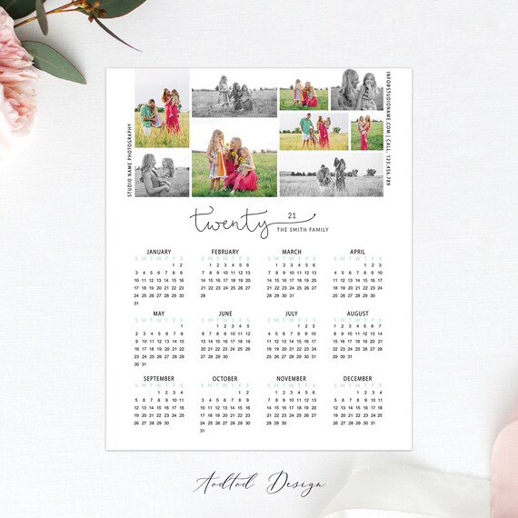 8x10 2021 Calendar Template Sweet Watercolor Flower New Etsy