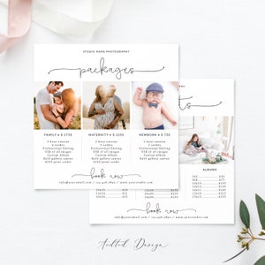 Photography Price List, Pricing Guide, Marketing Template, Newborn Pricing Template, Price List, Guide, PSD, DIY #NM14-PSD