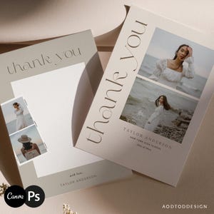 Abschluss Danke Kartenvorlage, Senior Karte, Senior Graduierung Ankündigung für Fotografie, Photoshop, PSD, CANVA #Y23SG7-PSD