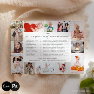 Editable Upcoming Sessions Template, Photography Mini Session Marketing Card, Canva and Photoshop PSD #Y24MB8-PSD+