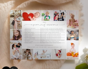 Editable Upcoming Sessions Template, Photography Mini Session Marketing Card, Canva and Photoshop PSD #Y24MB8-PSD+
