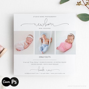 Neugeborenen Mini Session Template, Marketing Template, Neugeborenen Session Template, Fotografen Mini Sessions, Photoshop, PSD, DIY #NM1-PSD_