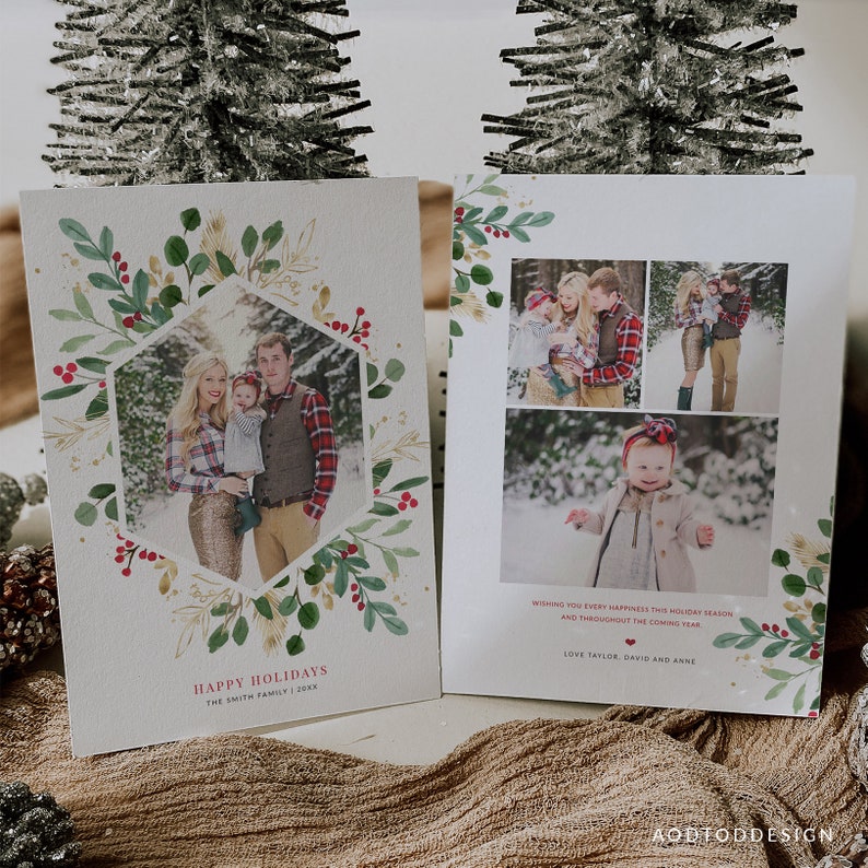 Merry Christmas Card Template, Happy Christmas, New, Christmas, Card, Template, Photography, Photoshop, PSD, Instant Download #HD53-PSD 