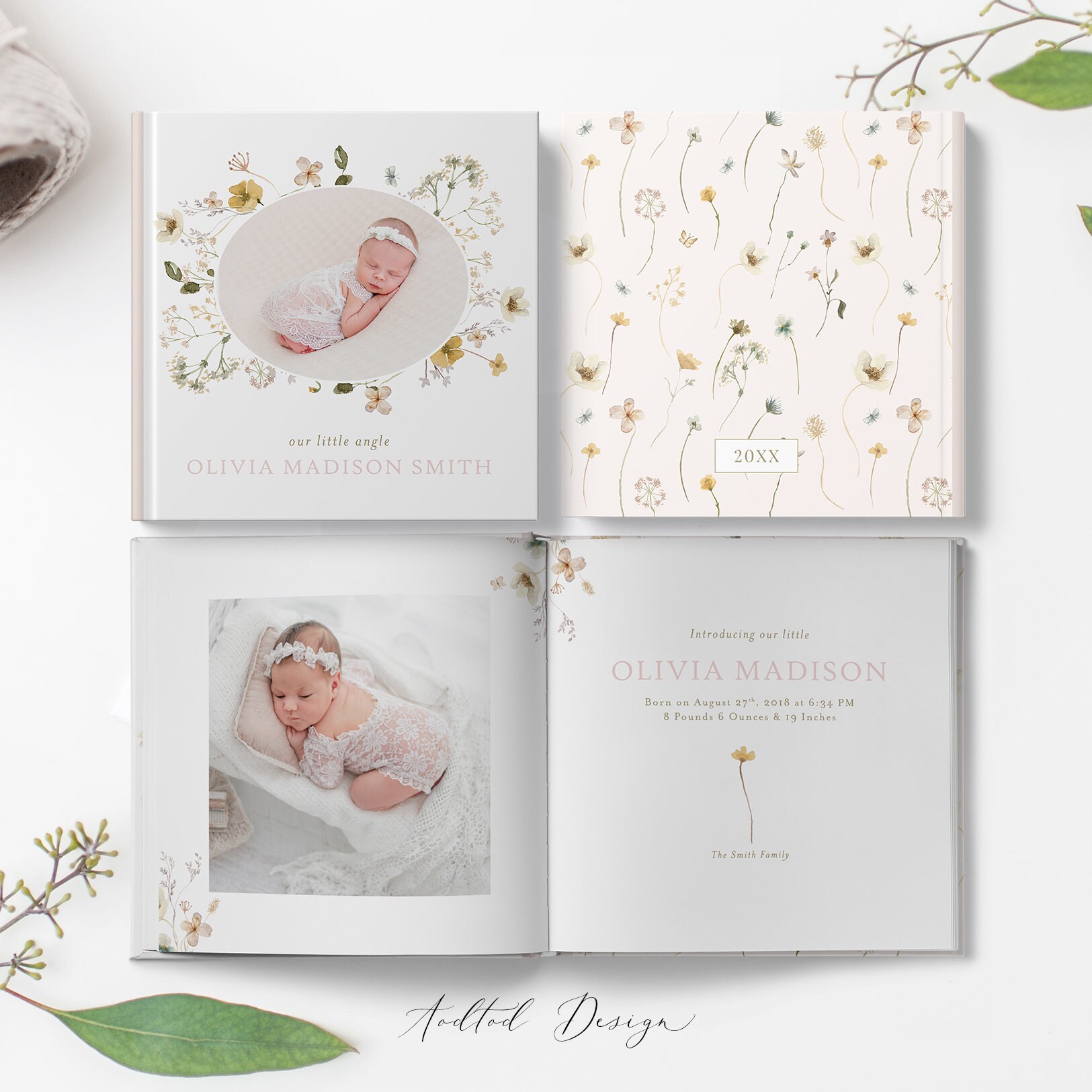 Baby Photo Album Photoshop Template, Baby Photobook Template, Newborn  Photobook, Photo Album, Baby First Year Photobook Template, BA1 -   Australia