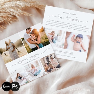 写真紹介カード テンプレート、紹介カード テンプレート、紹介プログラム、友達紹介名刺、Photoshop、PSD、CANVA #NM17-PSD+