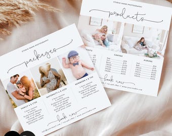 Fotografie Pricing Guide Vorlage, Neugeborenen Paket Marketing (Canva, PSD) #NM14-PSD