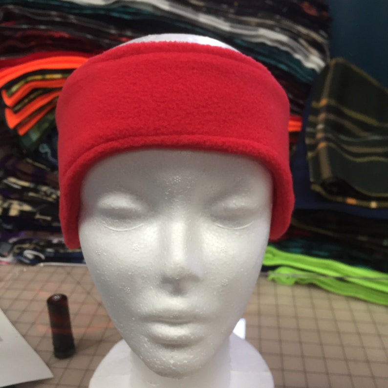 Earwarmer Headband Fleece Ear Warmers Winter Cold Weather Ear Muffs Head Wrap Sports Sweatband Running Ear Cover double layer NAVY BLUE