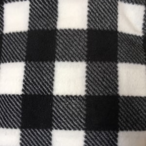 Fleece Cowl Poncho: Black & White Buffalo Plaid Serape Scarf