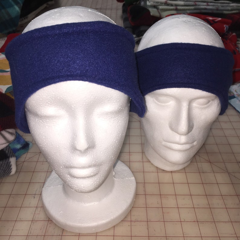 Earwarmer Headband Fleece Ear Warmers Winter Cold Weather Ear Muffs Head Wrap Sports Sweatband Running Ear Cover double layer NAVY BLUE