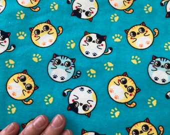 2 Cloth dinner napkins cat kitty kitten cat lover pet owner kittens fur baby cotton flannel unpaper reusable washable eco friendly 16x16