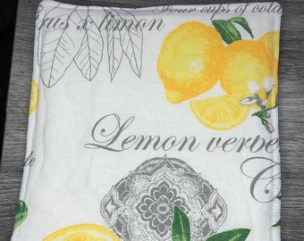 Lemon Potholder: Handmade Quilted Hot Pad, French Country Kitchen