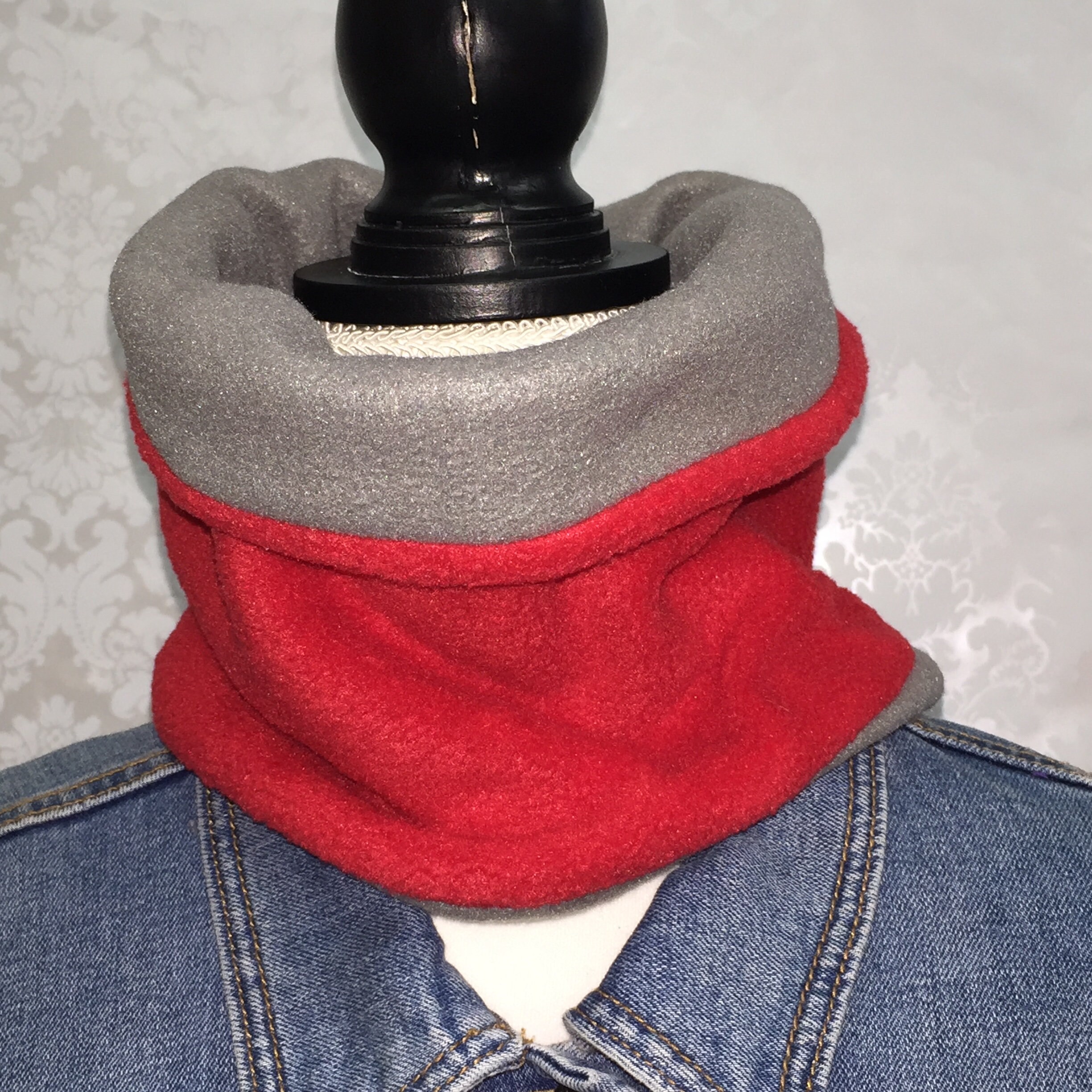Fleece neck warmer REVERSIBLE 2 in 1 fits ages 6 to Adult Etsy
