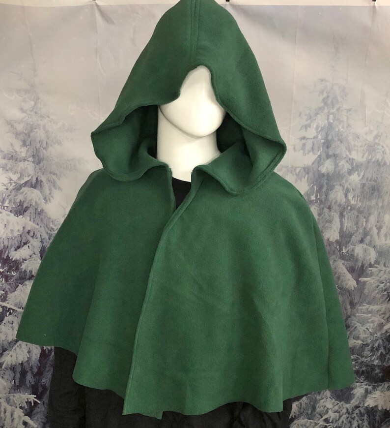 Hunter Green Shoulder Cape Hood Hooded Drape Capelet Medieval | Etsy