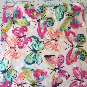 Handmade Quilted Potholder: Butterfly Garden Print, 8x8