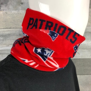 NFL Patriots Fleece Neck Warmer: Handmade Scarf Tube