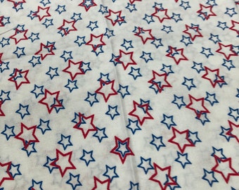 Handmade Quilted Potholder: Patriotic Red White Blue Star Trivet (8x8")