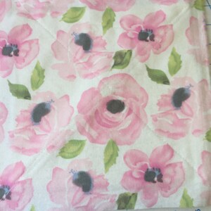 Floral Potholder: Handmade Quilted Hot Pad, Pink Roses (8x8&quot;)