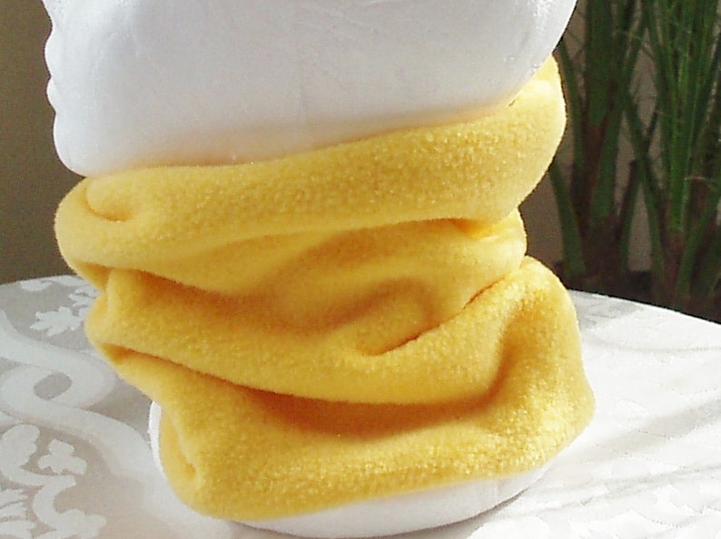 SALE KIDS Sunny Yellow Polyester Fleece Ski Scarf Neck Warmer Ear Muff Gator Tube Cowl Gaiter child size ages 3 to 5 years