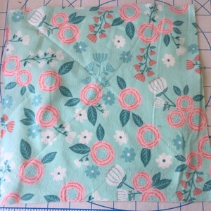 potholder flowers garden floral pink white turquoise pastel Pot holders handmade, quilted 8x8&quot; potholder trivets  hotpads hot pads