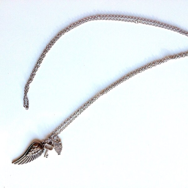 long necklace , wing necklace