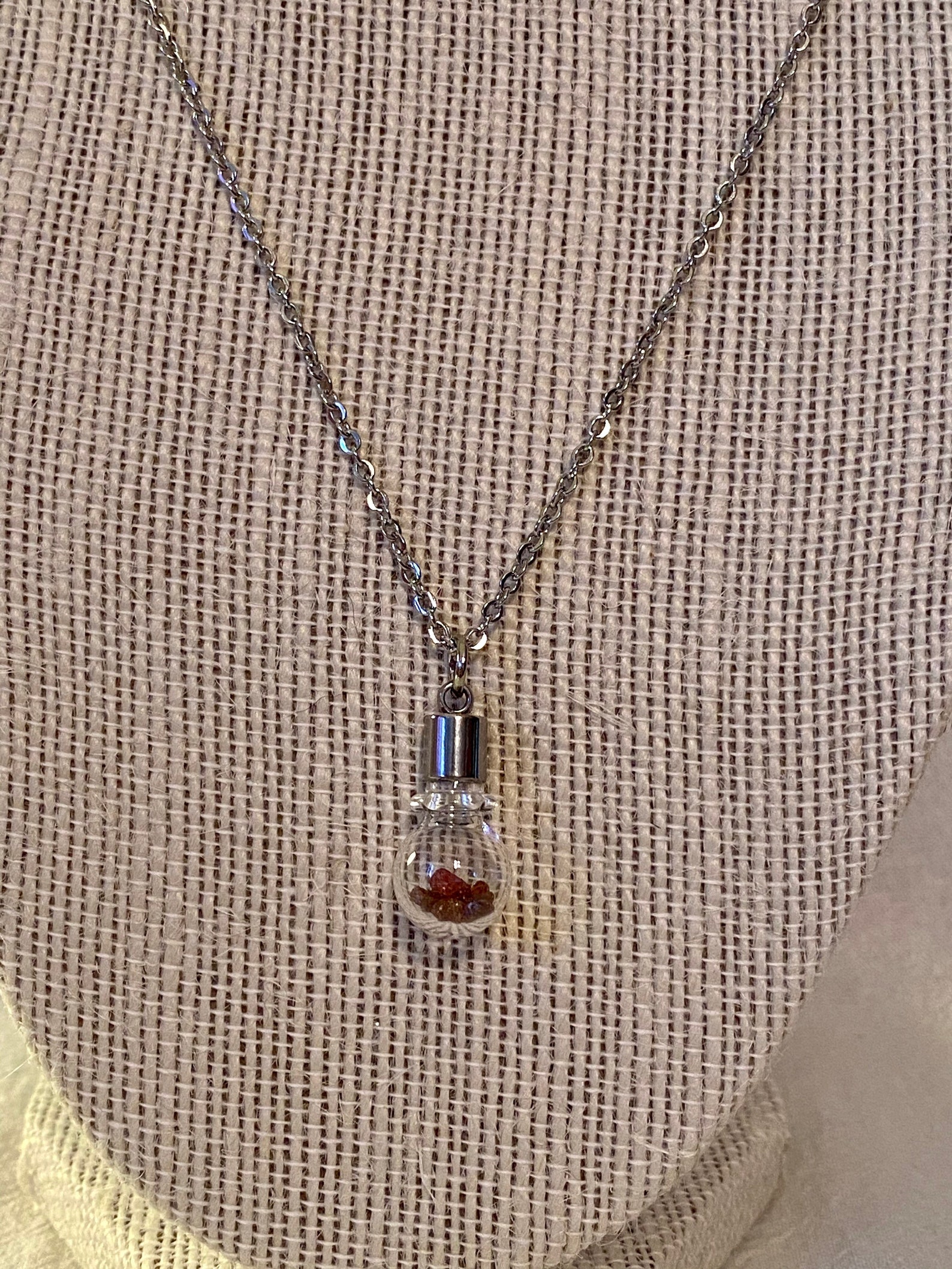 Garnet Necklace Garnet Jewelry Stainless Steel Necklace - Etsy