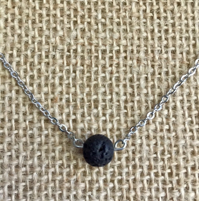 Lava Bead Necklace Diffuser Necklace Stainless Steel Etsy